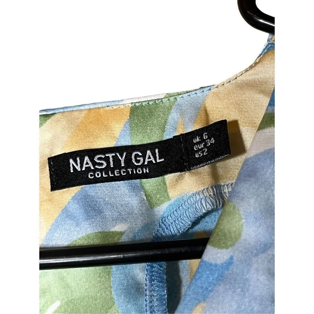 Nasty‎ Gal Blue Satin Crop Top Size 2 - Image 4