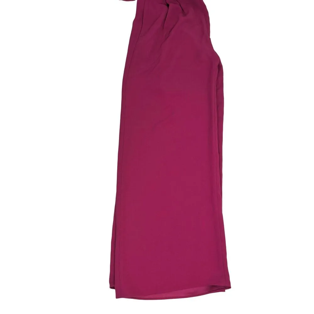 Gal Meets Glam Meredith Crepe Off Shoulder Jumpsuit Magenta Pink 6 - Image 8