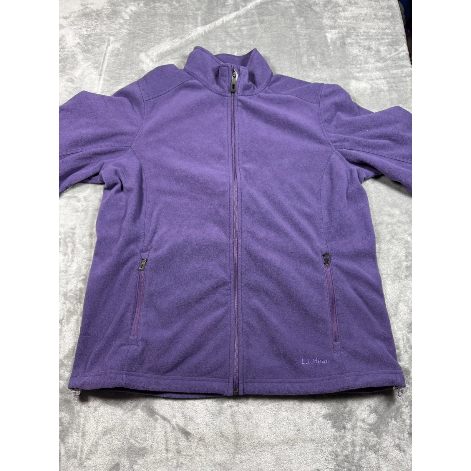 L.L.Bean Womens Purple Fleece Jacket‎ Full Zip Polartec Outdoor Coat L - Image 5