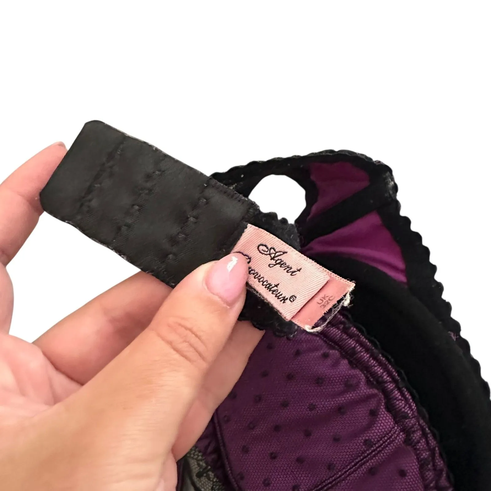 AGENT PROVOCATEUR Jesse Purple Polka Dot Bra 32C *Rare* Size undefined - Image 5