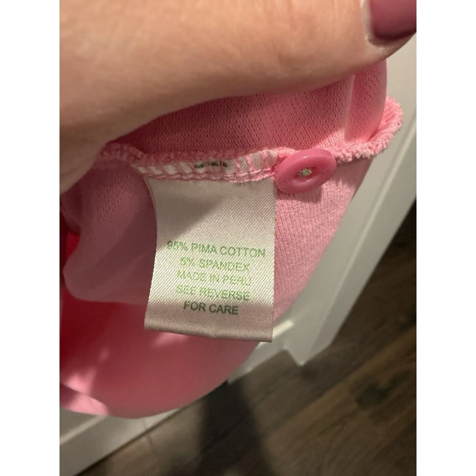 Lilly Pulitzer Collared Short Sleeve Ruffle Neck Shirt Dress Pink Casual Preppy - Image 4