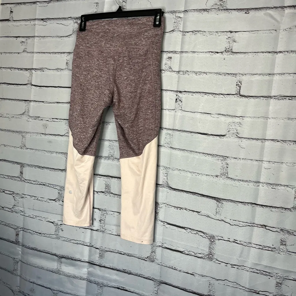 Champion Colorblock Cream Brown High Waisted Yoga Leggings SZ S Athletic Gym - Image 9