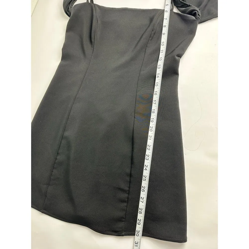 Privacy Please Revolve Size Medium Laguna Mini Dress Black Chiffon Sleeves - Image 6