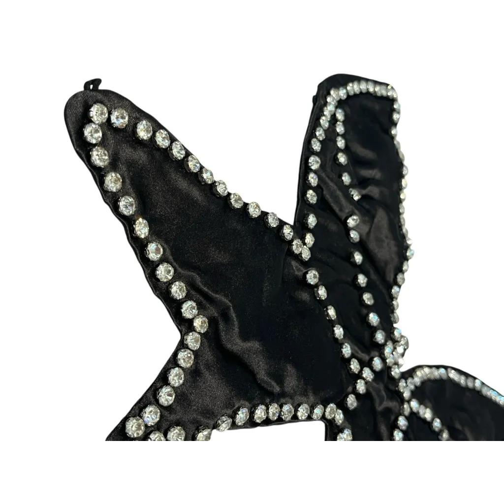 Jumisee Butterfly Top Womens Size M Black Open Back Beaded Rhinestone Cross NEW Size M - Image 5