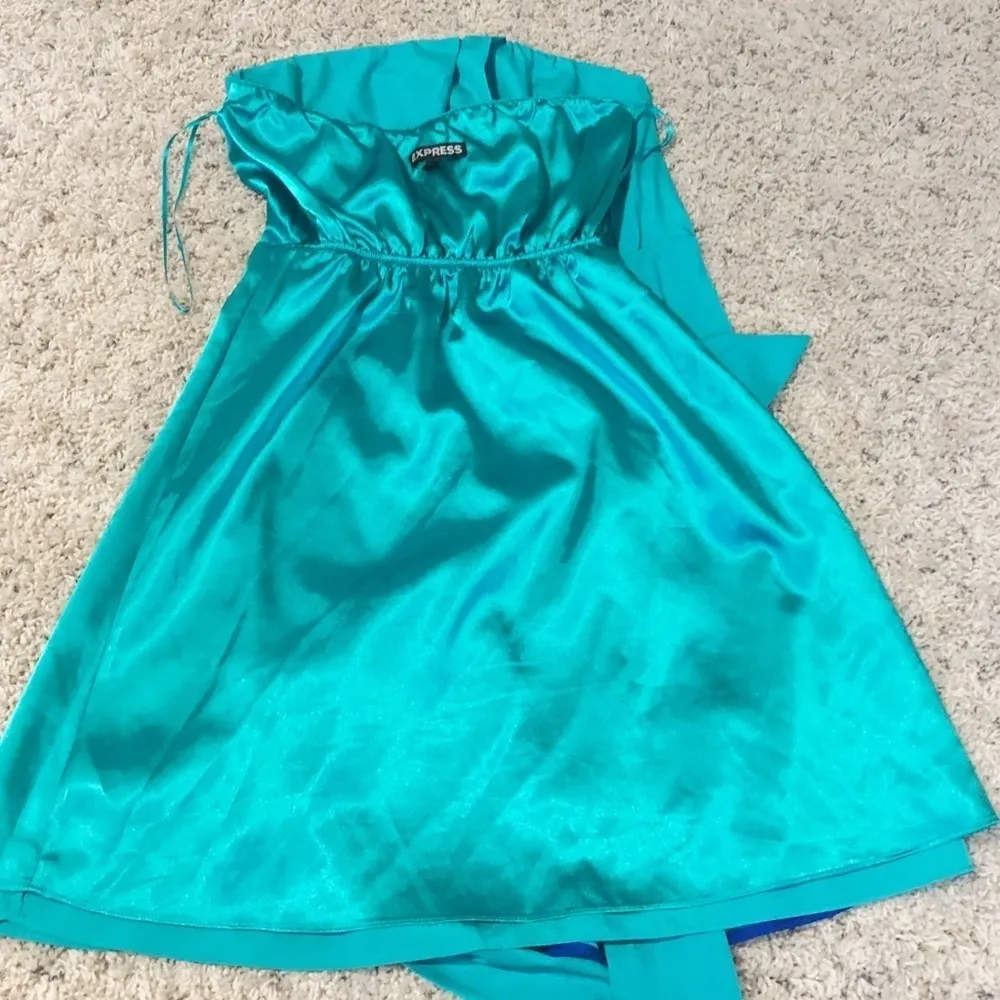 🆕 Express strapless turquoise blue mini dress 4 - Image 5