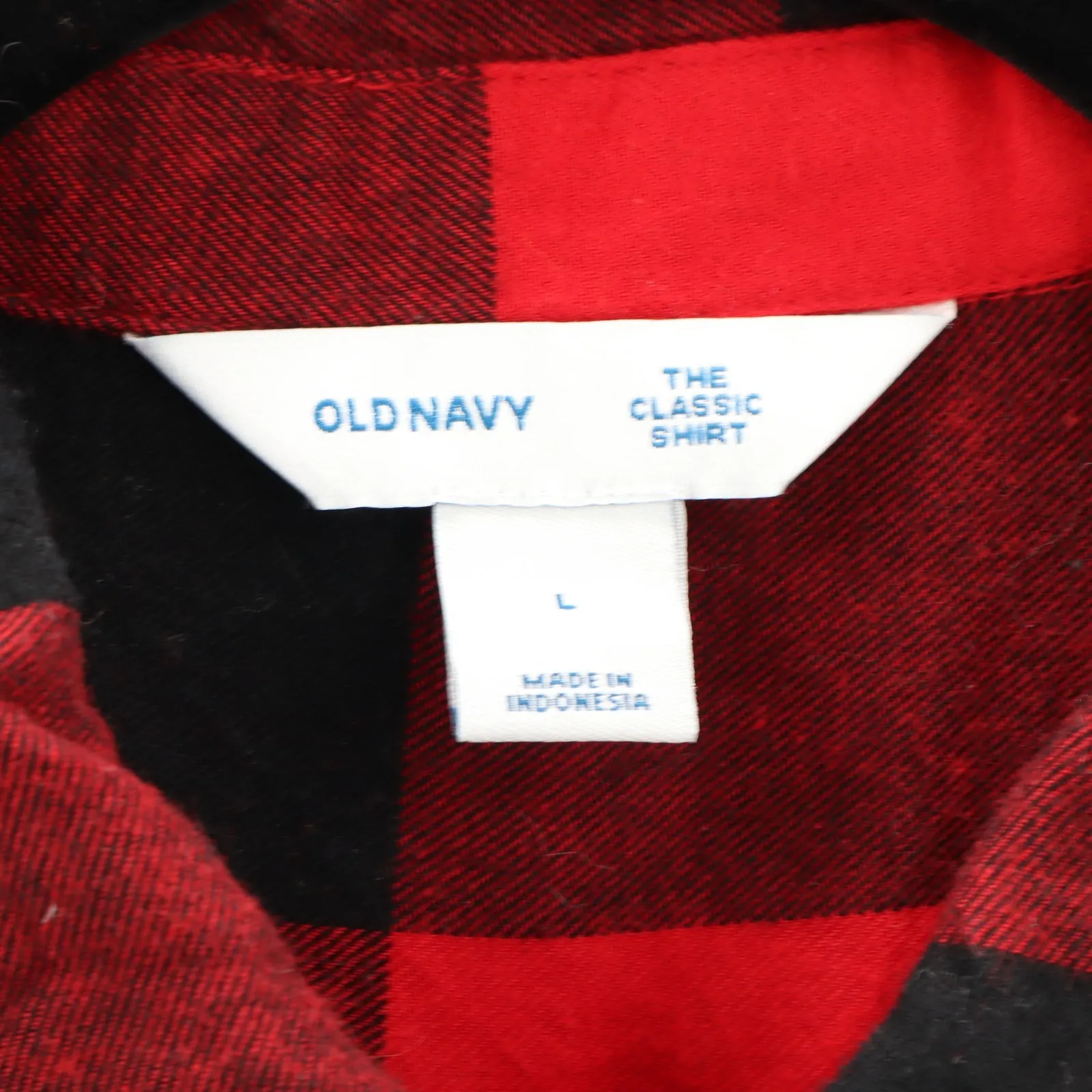 Old Navy Red Flannel Plaid Haley Classic Cabin Americana Relaxed Shirt Large - Image 12