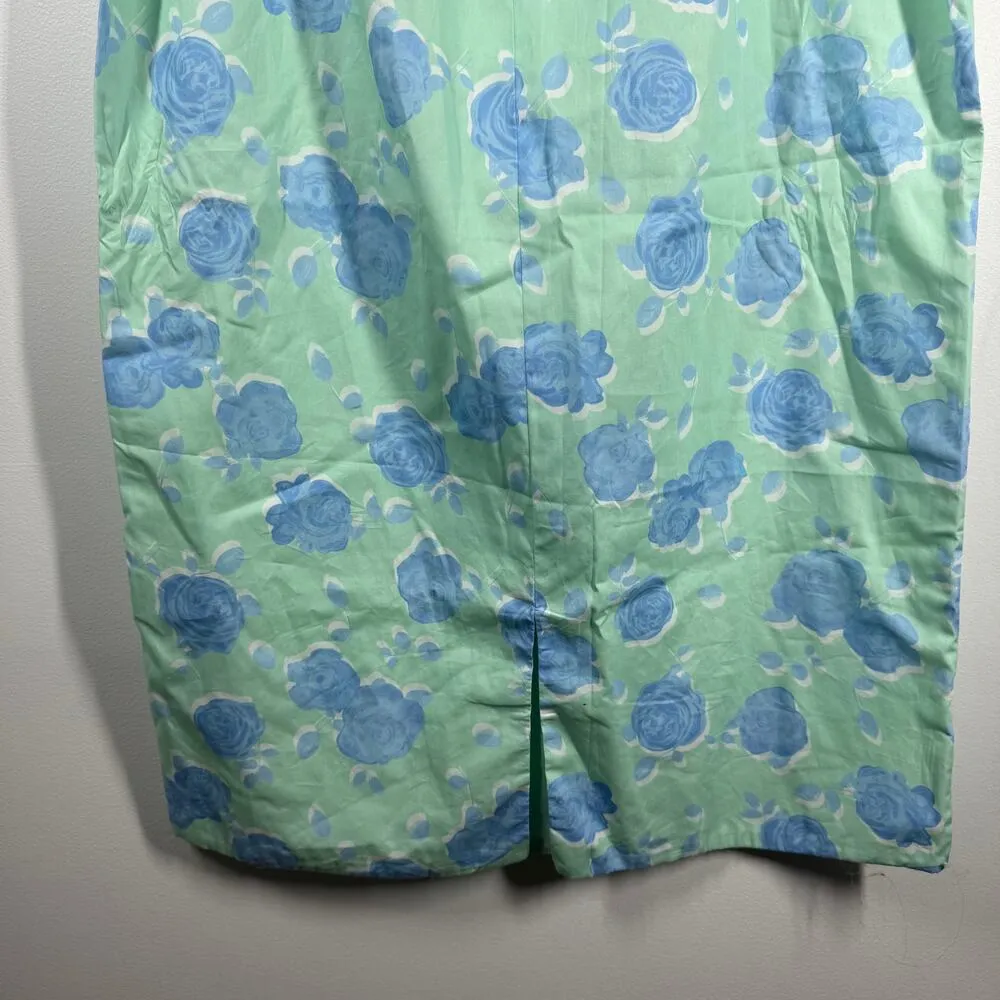 Collective The Label Pencil Midi Skirt Women XL Mint Blue Floral NWT Spring - Image 4