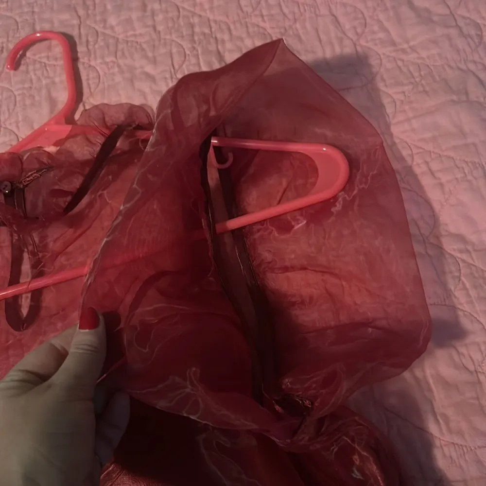 Lulus collared burgundy peplum top - Image 4