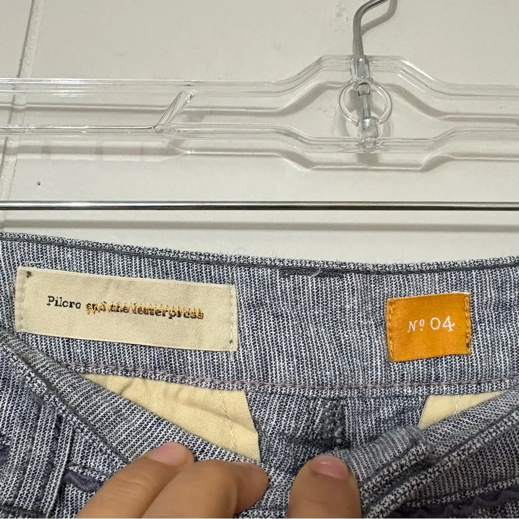 Pilcro & The Letterpress Wide Leg Linen Blend Pants Tailored Gray Size 4 - Image 7