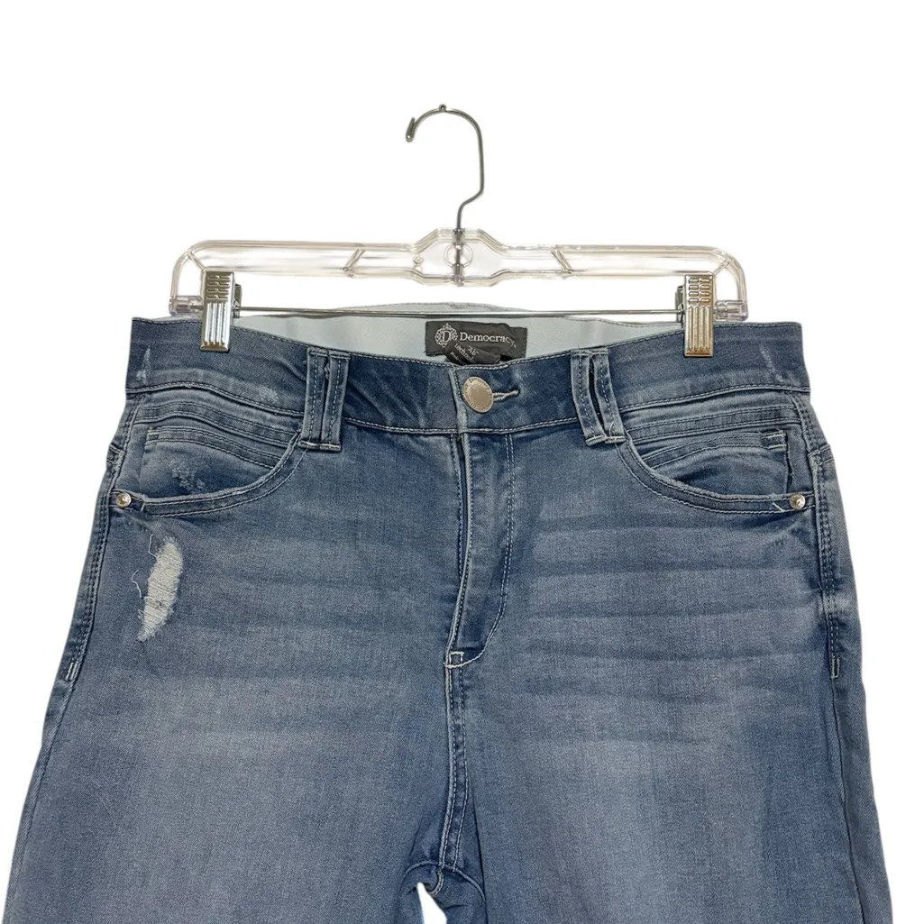 Democracy AB Technology Women's Straight Cropped Leg Blue Jeans Size 10 - Image 3