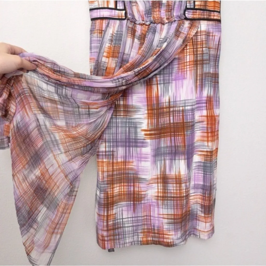 Rachel Comey Silk Sleeveless Dress S Pleated Drape Bodice Contrast Piping - Image 5