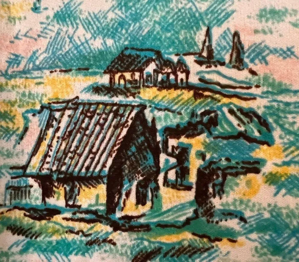 Kmart Womens Button Down Shirt Nylon Scenic Villages Tourist Travel Vintage 38 Size undefined - Image 3