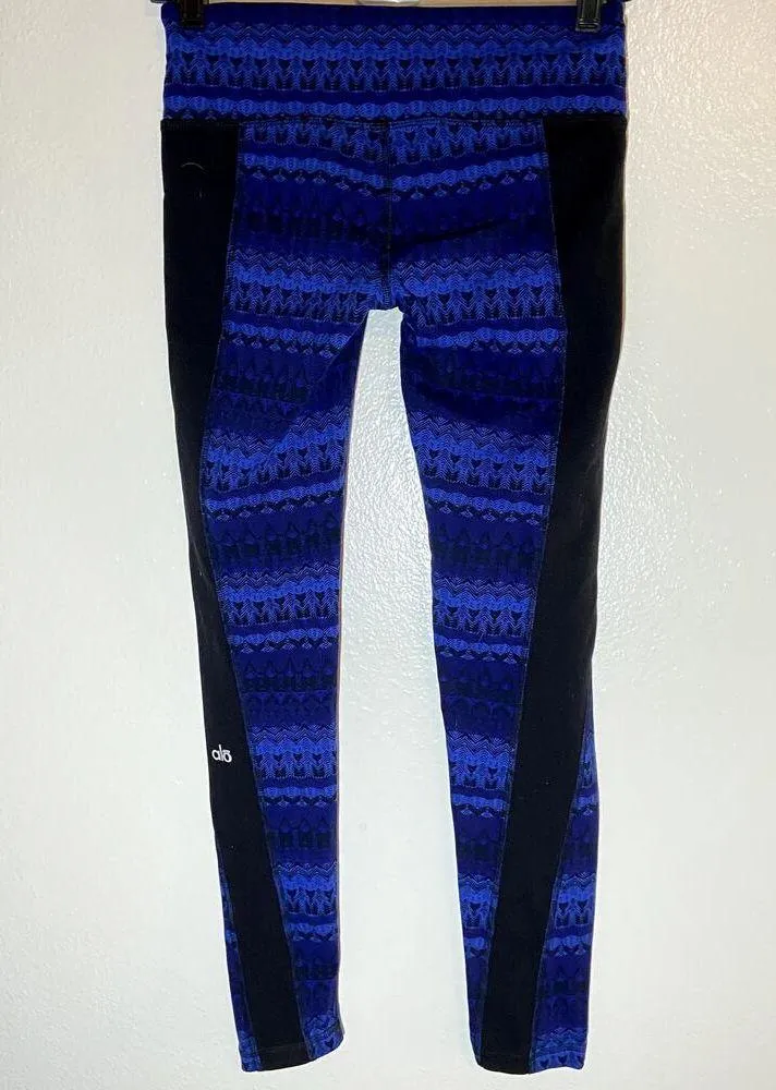 Alo Yoga Illusion 3 Legging High Waisted Patterned 7/8 Arctic Royalty Black 6 S - Image 5