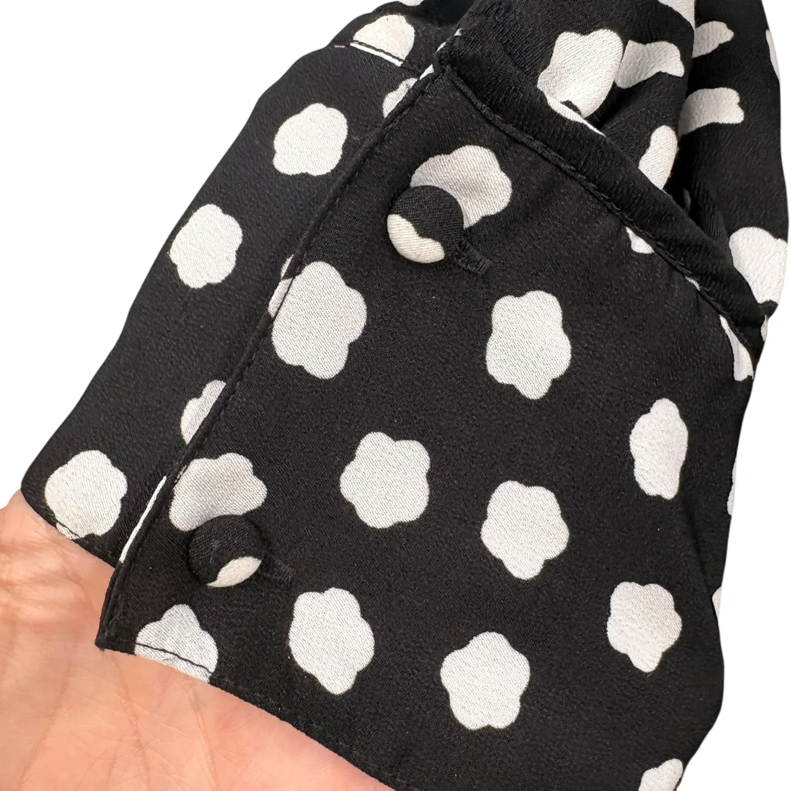 Kate Spade New York Women's Ruffle Tiered Polka Dot Dress Long Sleeve Retro‎ L - Image 5