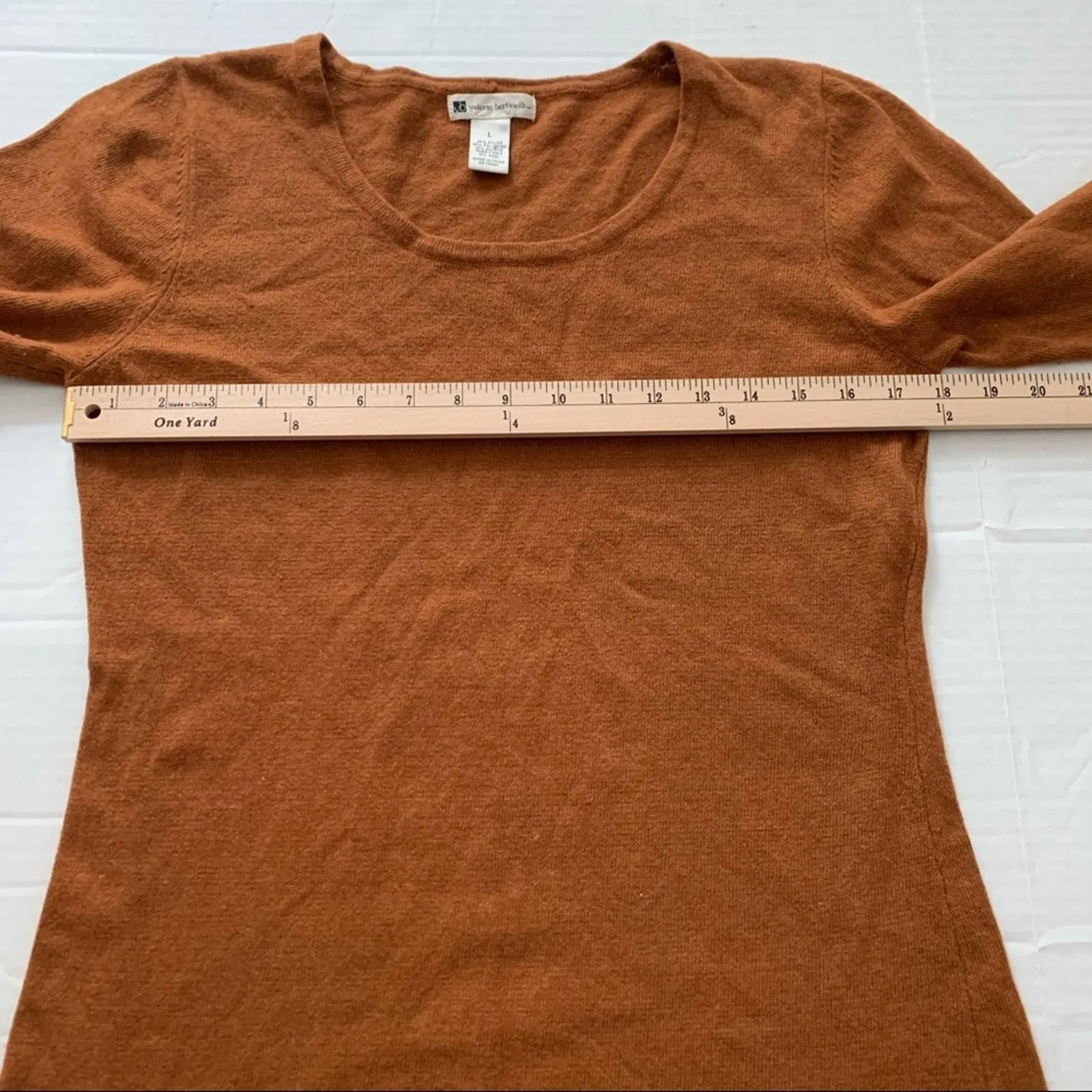 Valerie Bertinelli Size L Rust Angora Blend Sweater Brown Size L - Image 5