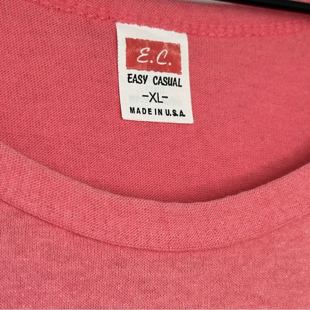 Vintage USA made Tank Top Sz XL Easy Casual Coral Aztec Arizona 100% Cotton West - Image 4