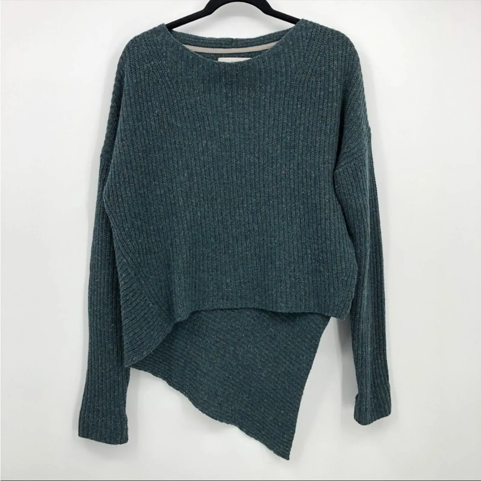 Brochu Walker Thandee Asymmetrical Wool Blend Boat Neck Pull-Over Sweater XS - Image 2