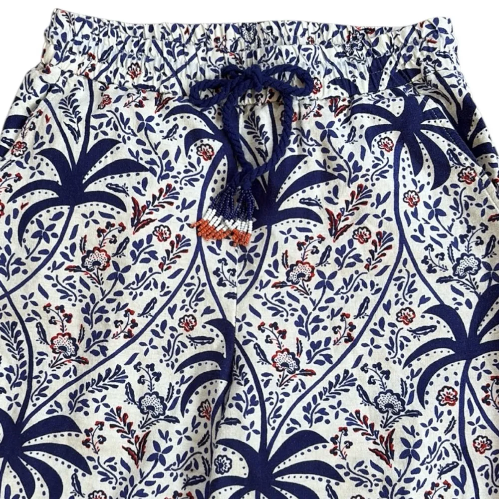 Like New Joie Linen Blend Wide Leg Pants Tropical Floral Size Small - Image 2