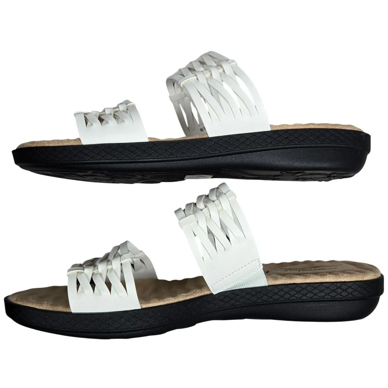 Comfort‎ Wave Easy Street Agata White Woven Strap Slide Sandals Women's Size 8.5 - Image 5