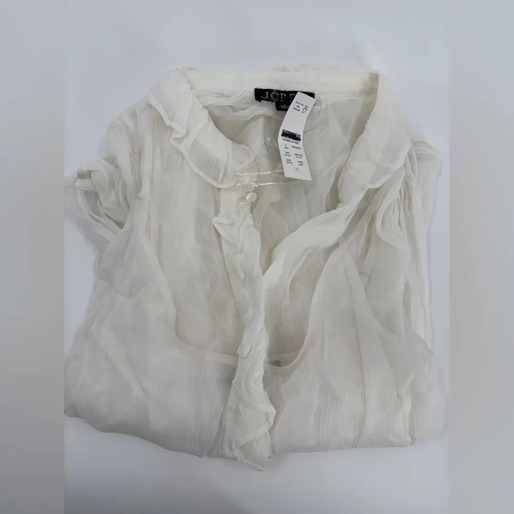 J.Crew Ruffle button-up shirt in crinkle chiffon - Image 4