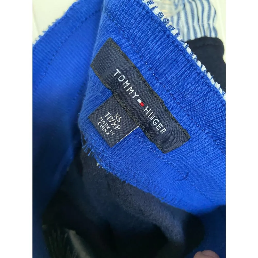 Tommy Hilfiger Womens Shorts Sz XS Navy Sweatshorts Striped Waistband Drawstring - Image 3
