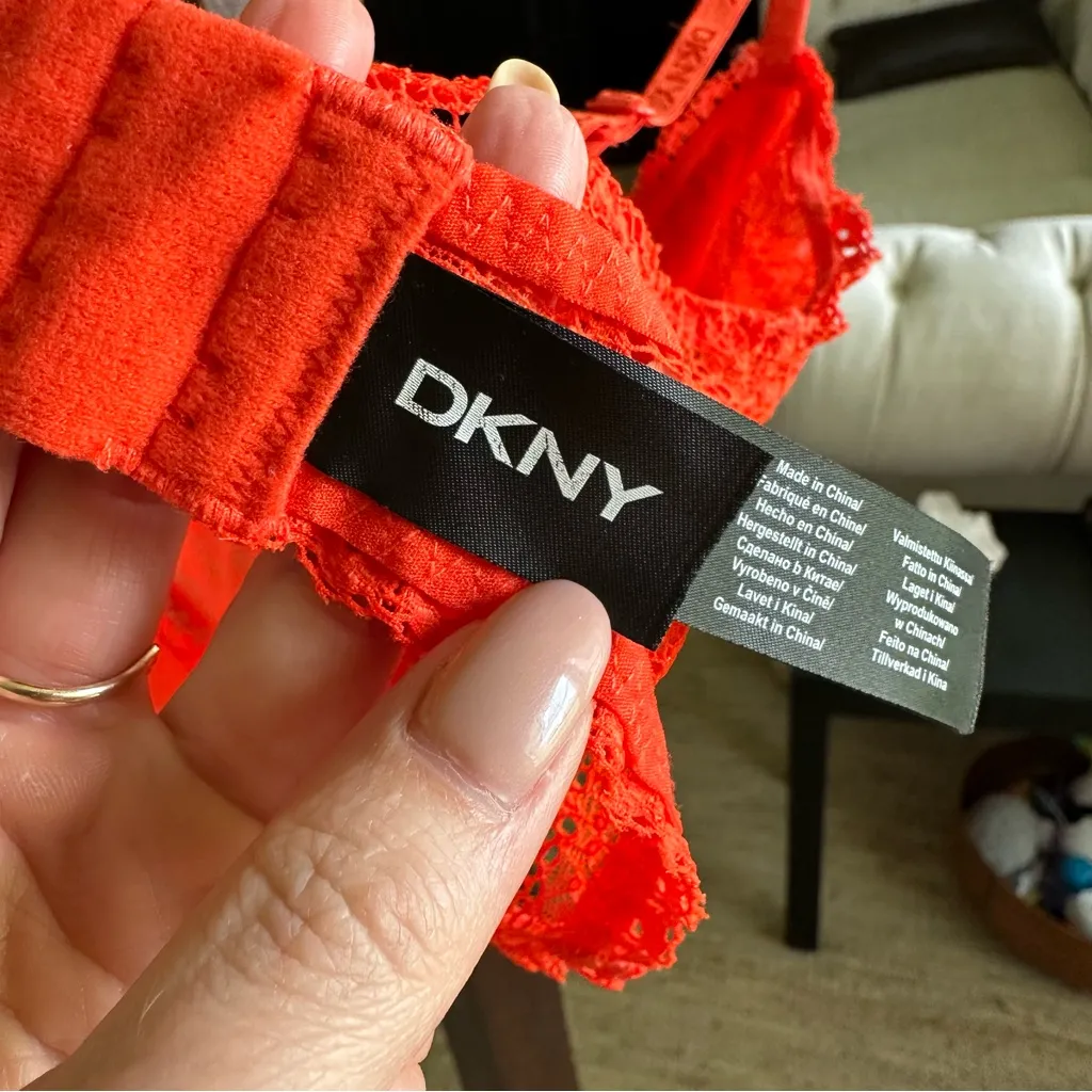 DKNY Women's Wirefree Bralette - Bright Orange - Small - Image 4