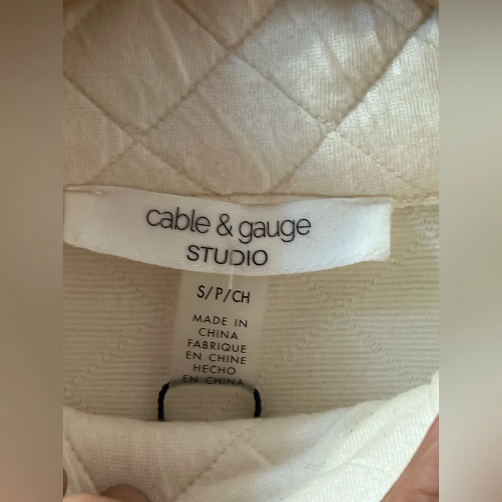 Cable & Gauge whisper white quilted mock neck pullover sweatshirt NWT - Image 12