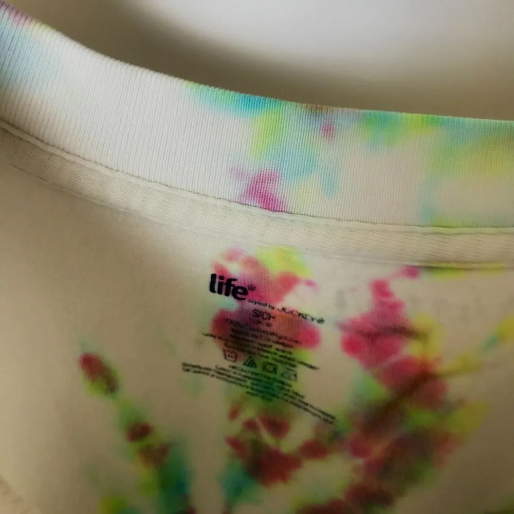 Life Tie Dye T Shirt Adult Spiral Festival Tee Short Sleeve 100% Cotton Logo S - Image 3