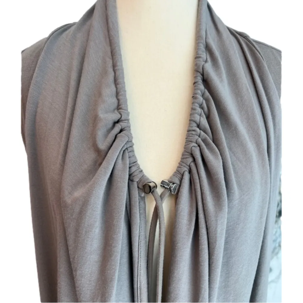 Athleta gray Waterfall open front cardigan with ties, size S EUC - Image 6