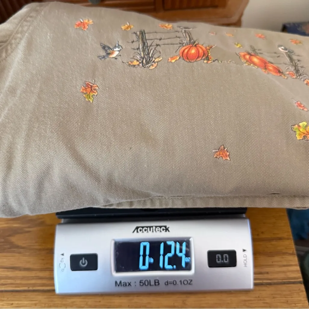 Vintage Harvard Square Button Down Fall Harvest Theme Shirt Women’s XL Pumpkins Tan - Image 8