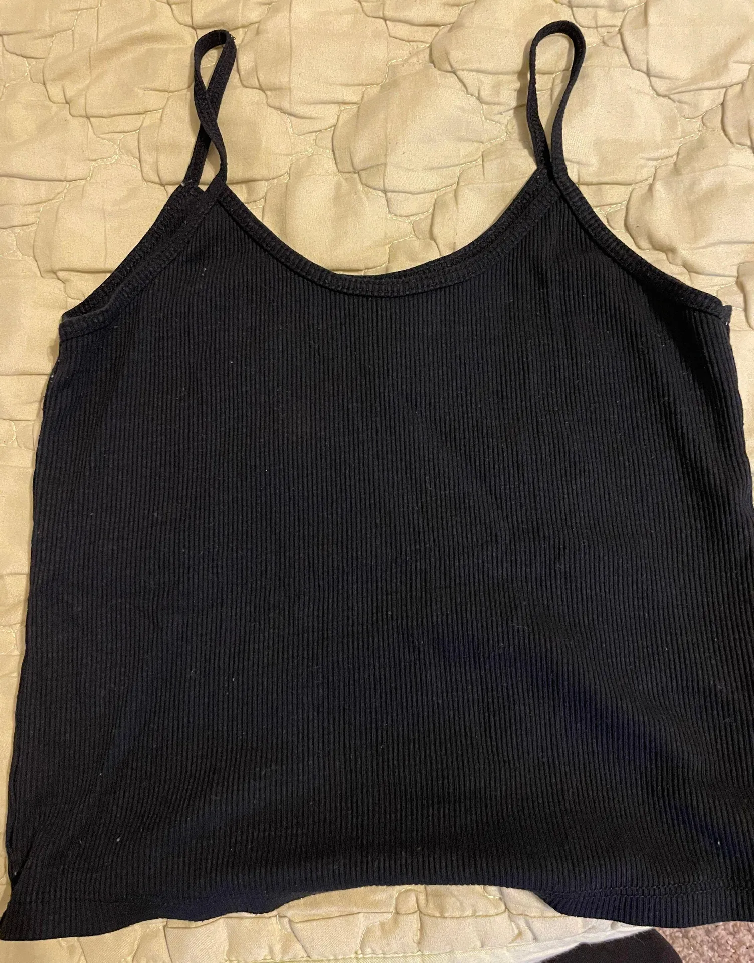 Ribbed Black Tank Top - Image 3
