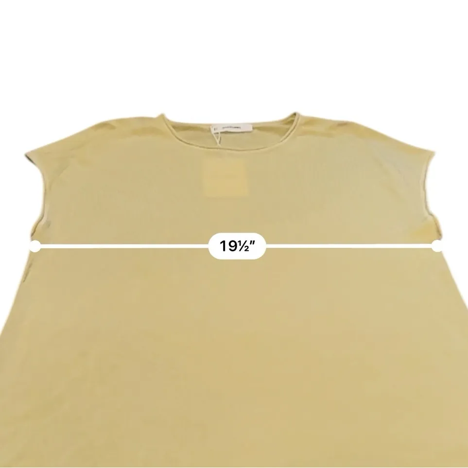Everlane Tight Knit Dark Yellow Gold Short Sleeve Lightweight Top Sz L‎ NEW - Image 7