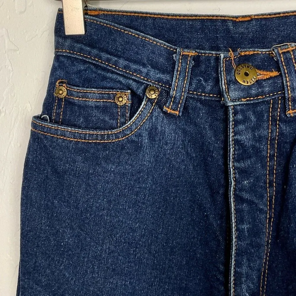 Peter Golding Vintage Blue Dark Wash High Rise Slim Fit Jeans 7 - Image 2