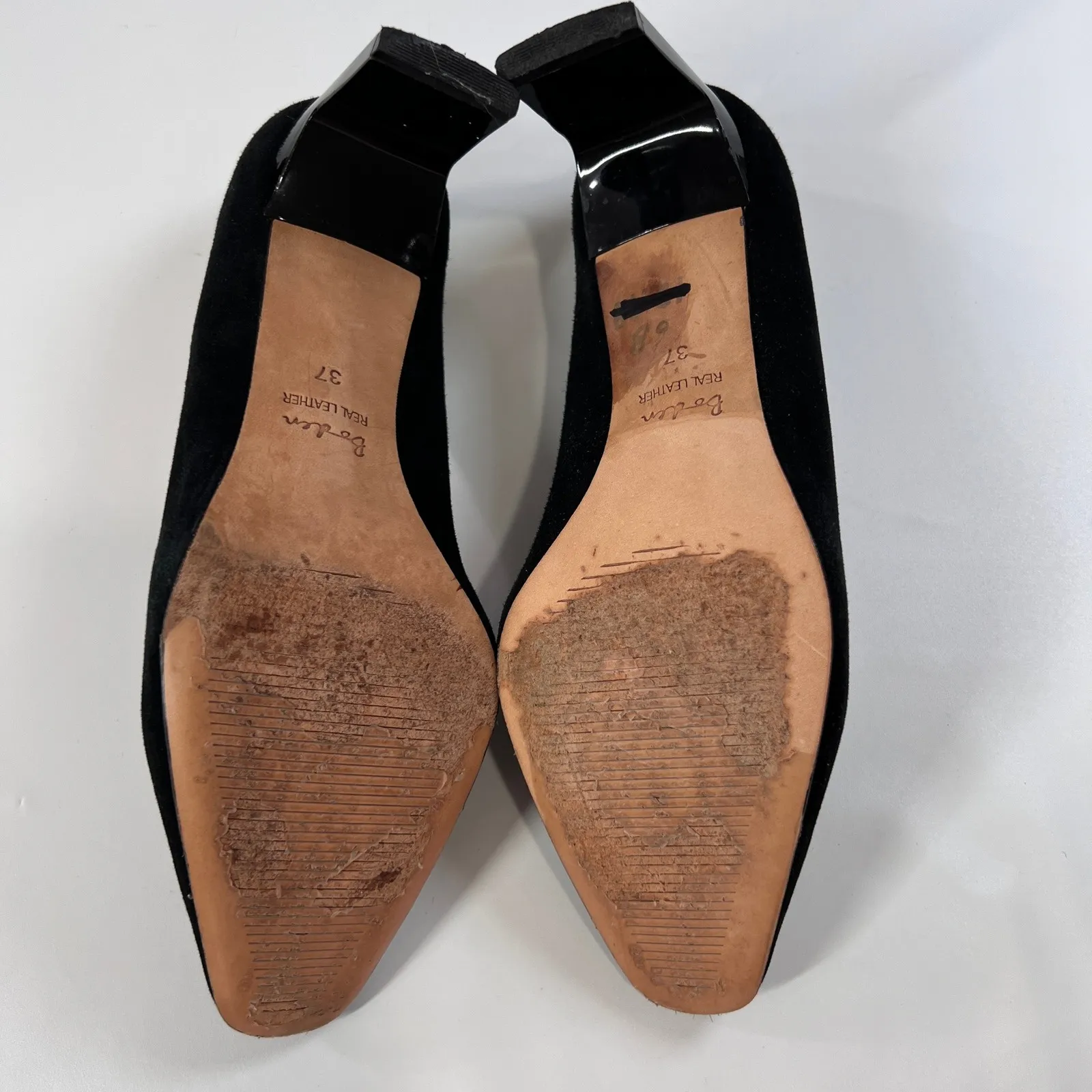 Boden Millie Courts Black Haircalf Leather Heels Size 37 Block‎ HeelLoafer Style - Image 9