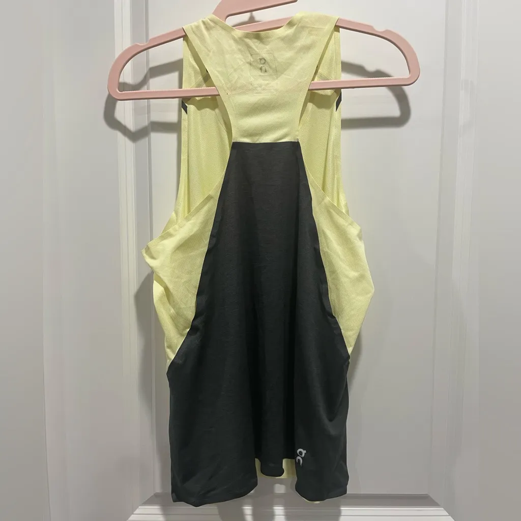 On Running Tank T Top Yellow and Charcoal Size M Size M - Image 8
