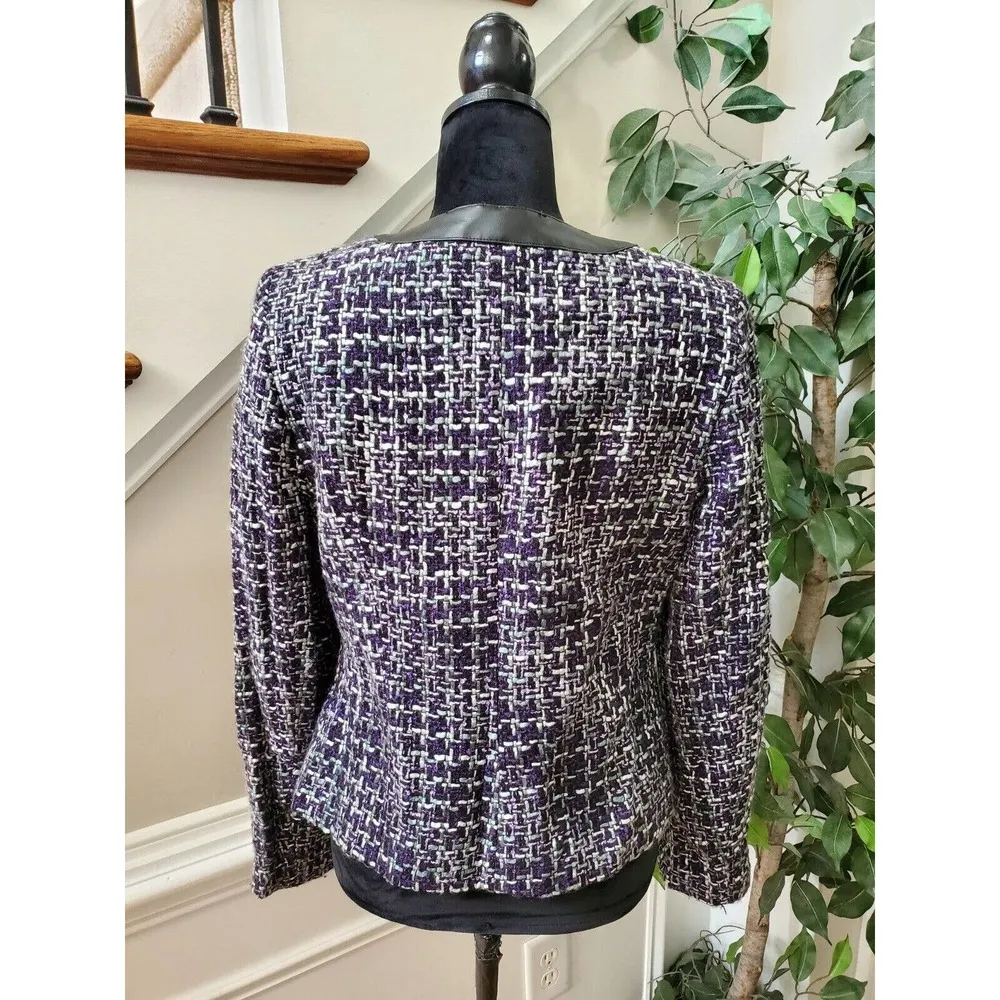 Zac & Rachel Women Purple 100% Acrylic Long Sleeve Button Front Jacket Blazer 8 - Image 7