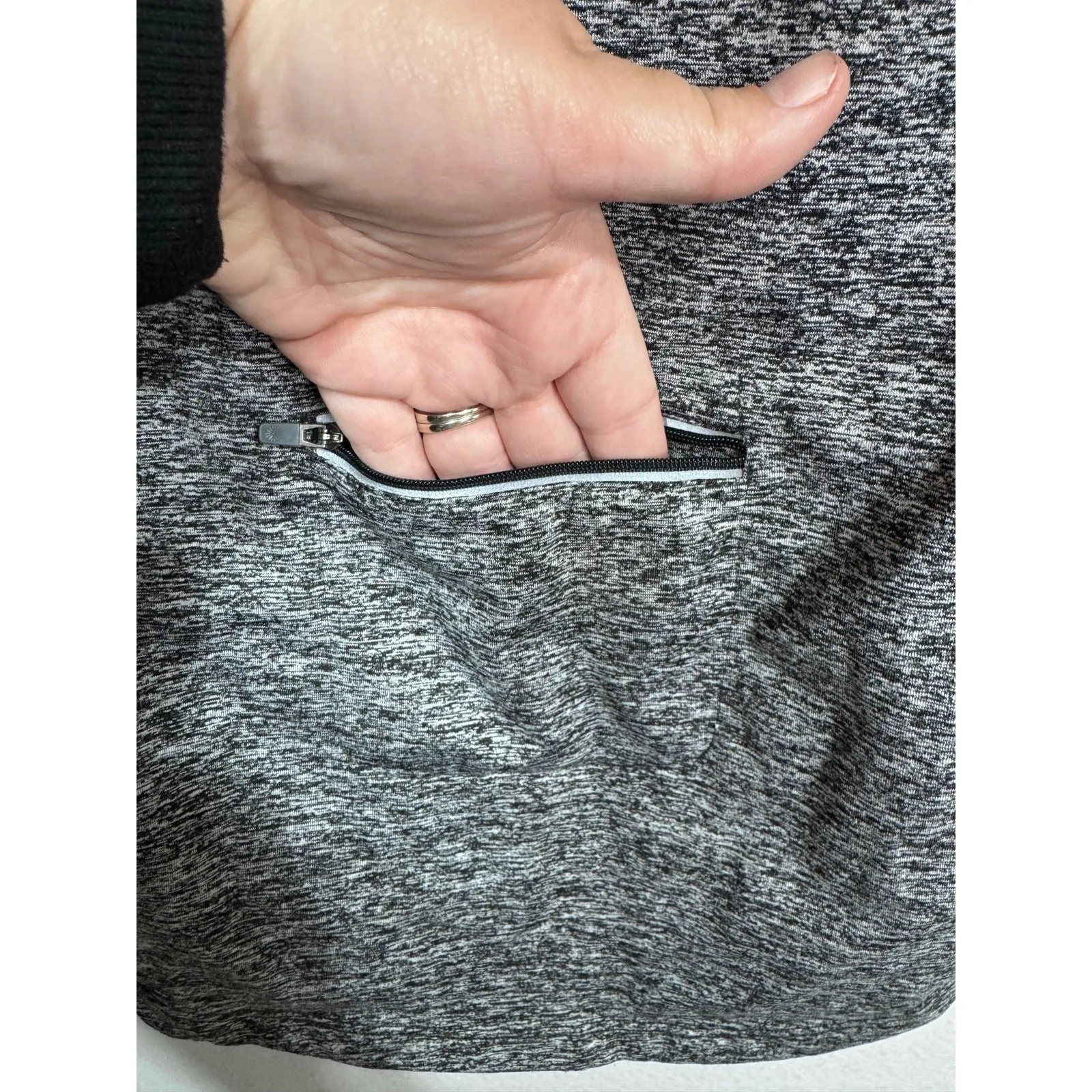 Tangerine Gray Space Dye Quarter Zip Pullover Women's‎ Sm Long Sleeve Active Top - Image 6