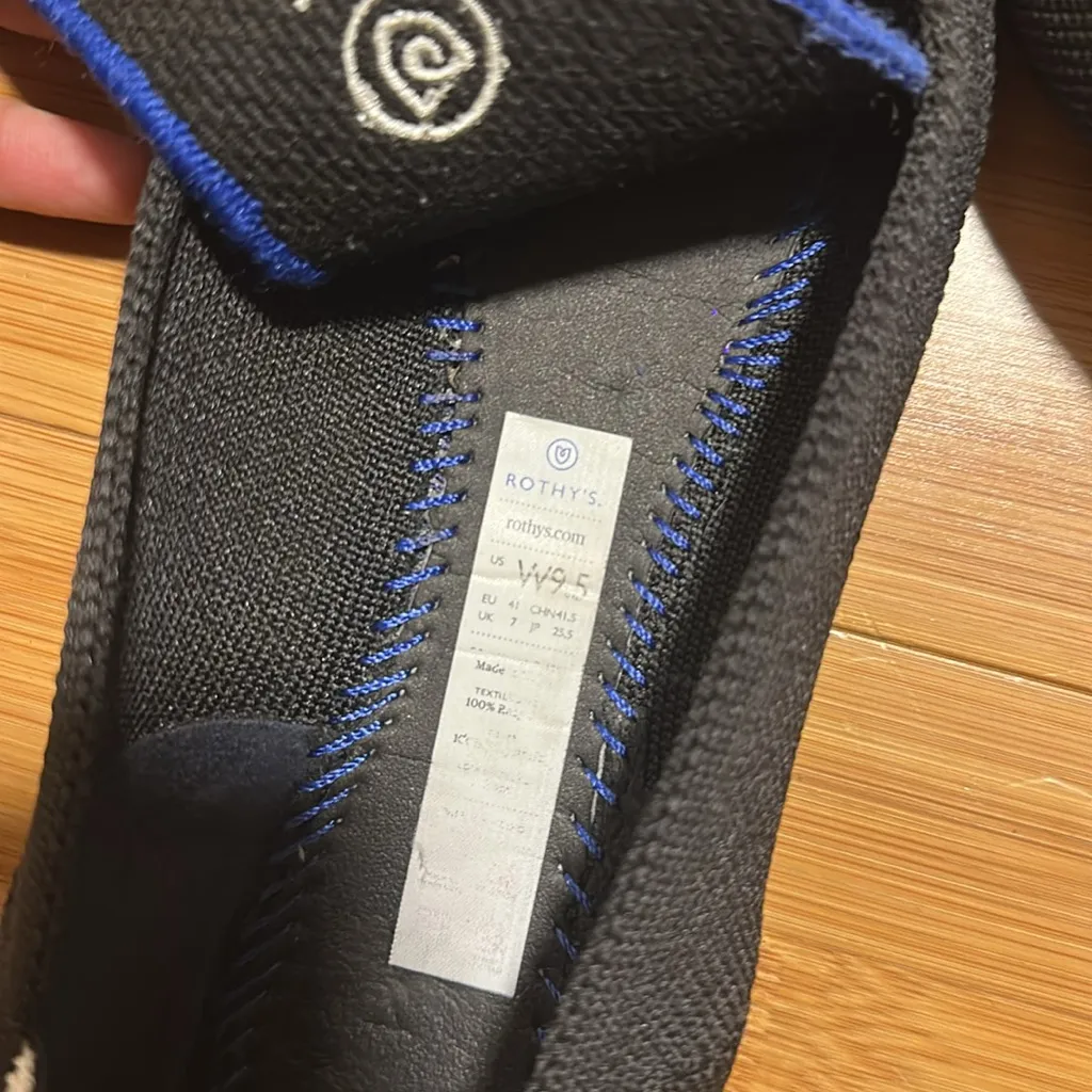 Rothy's Rare Retired Black White Halo The Point Ballet Flat Shoes Size 9.5 - Image 4