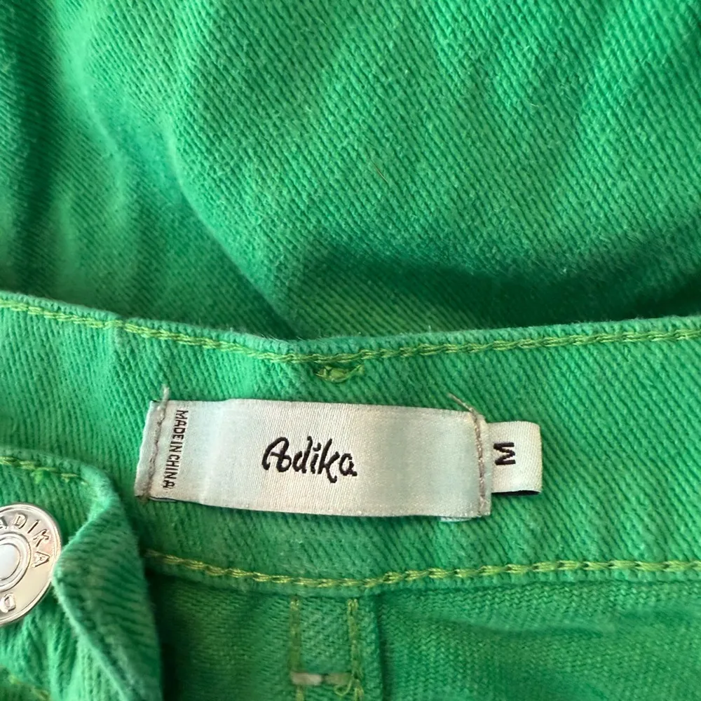 Green y2k wide leg jeans distressed colorful denim mid rise - Image 4