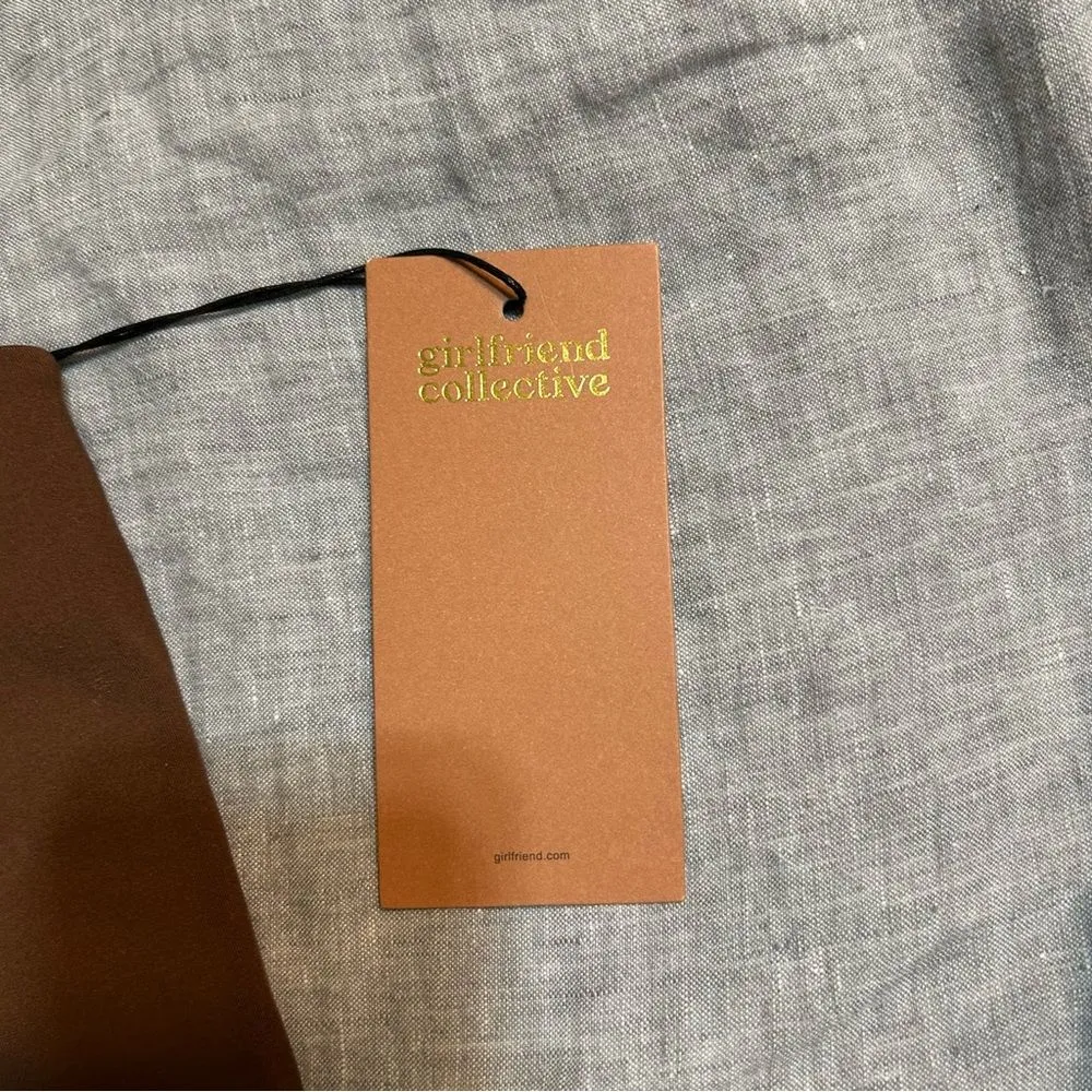 Girlfriend Collective Bianca One Shoulder Sports Bra in Chocolate Brown Sze XXXL - Image 2