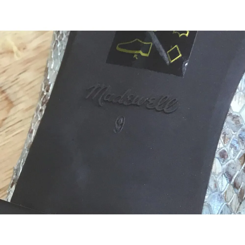 Madewell Adelle Flat Womens 9 Feather Blue Snakeskin Leather Slip-On Ballet Mule - Image 8