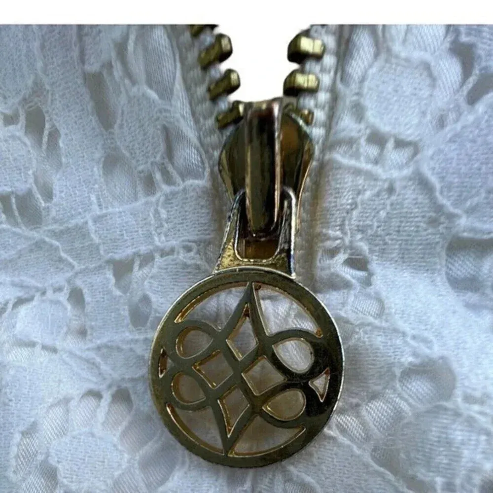 Antonio Melani White Eyelet Lace Overlay‎ Tier Scallop Lined Reggie Dress Size 0 - Image 4