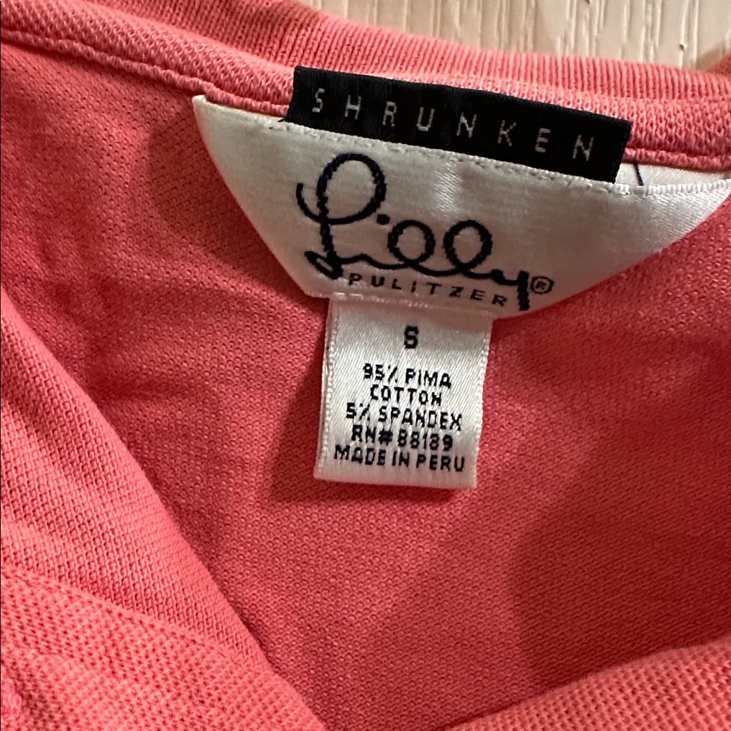 Lily Pulitzer Pink/Coral Pima Cotton Polo - Image 3