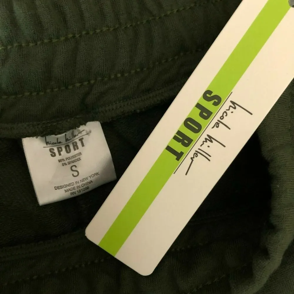 Nicole Miller Sport Womens Jogger Sweatpants Camouflage Green Pockets Size S - Image 3