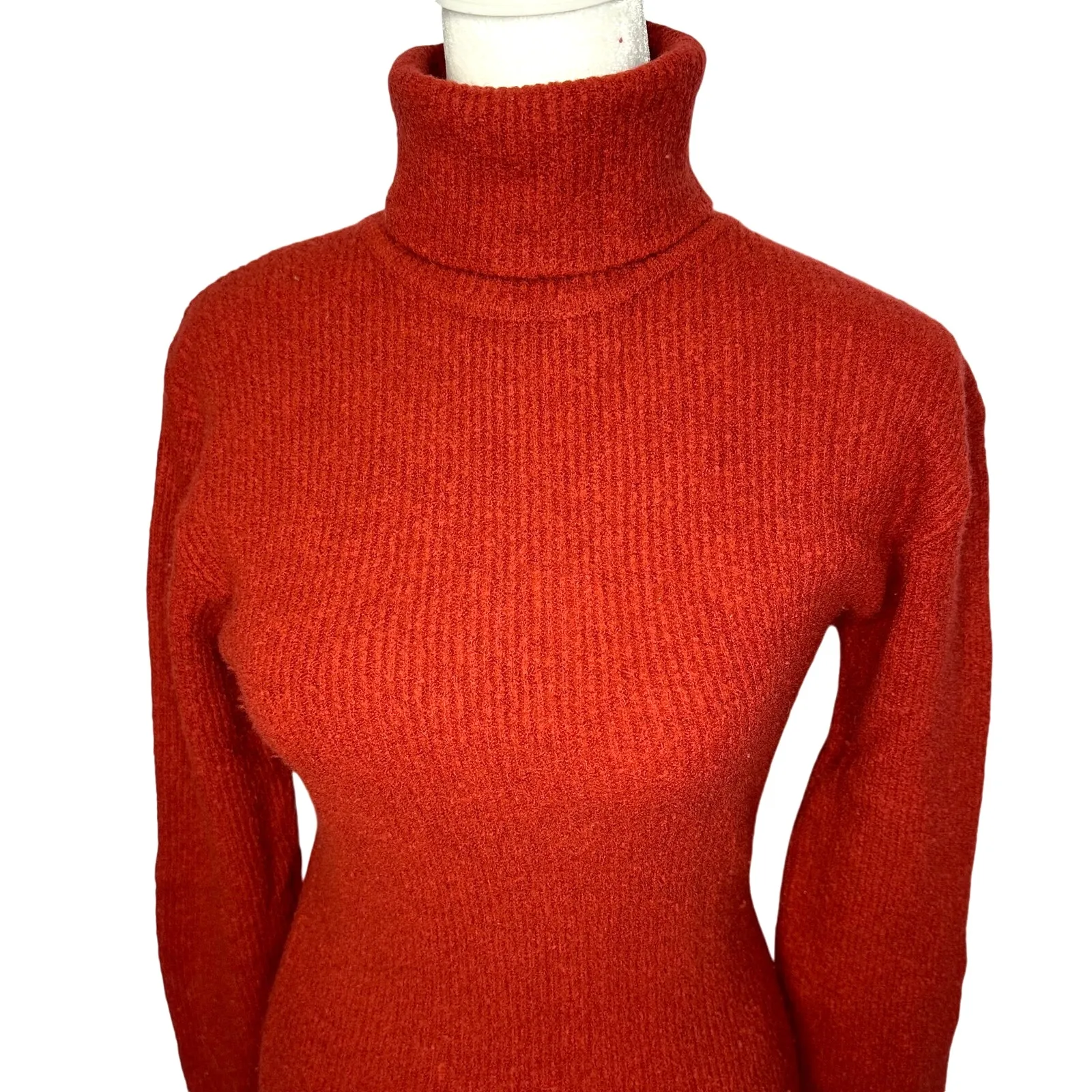 Karl Lagerfeld Cashmere Blend Small Red Turtleneck Sweater Women's Vintage - Image 2