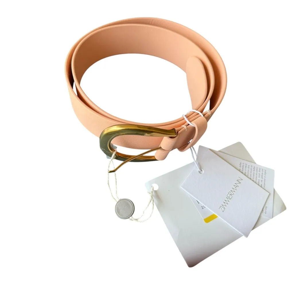 NWT Zimmermann Pink Leather Belt With Gold Buckle | Size M/L - Image 5