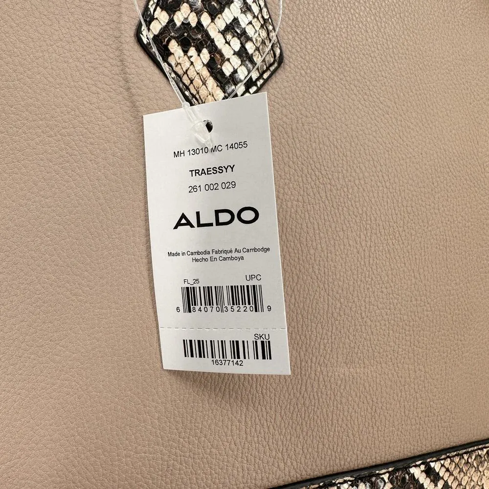 Aldo Women's Galilini Snake Accent Satchel Handbag Purse New with tags - Image 5