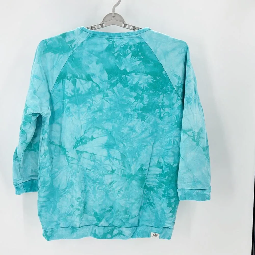 Cheekys Jolene teal Tie Dye Sweatshirt oversized casual Dolly Pardon size 3X - Image 2