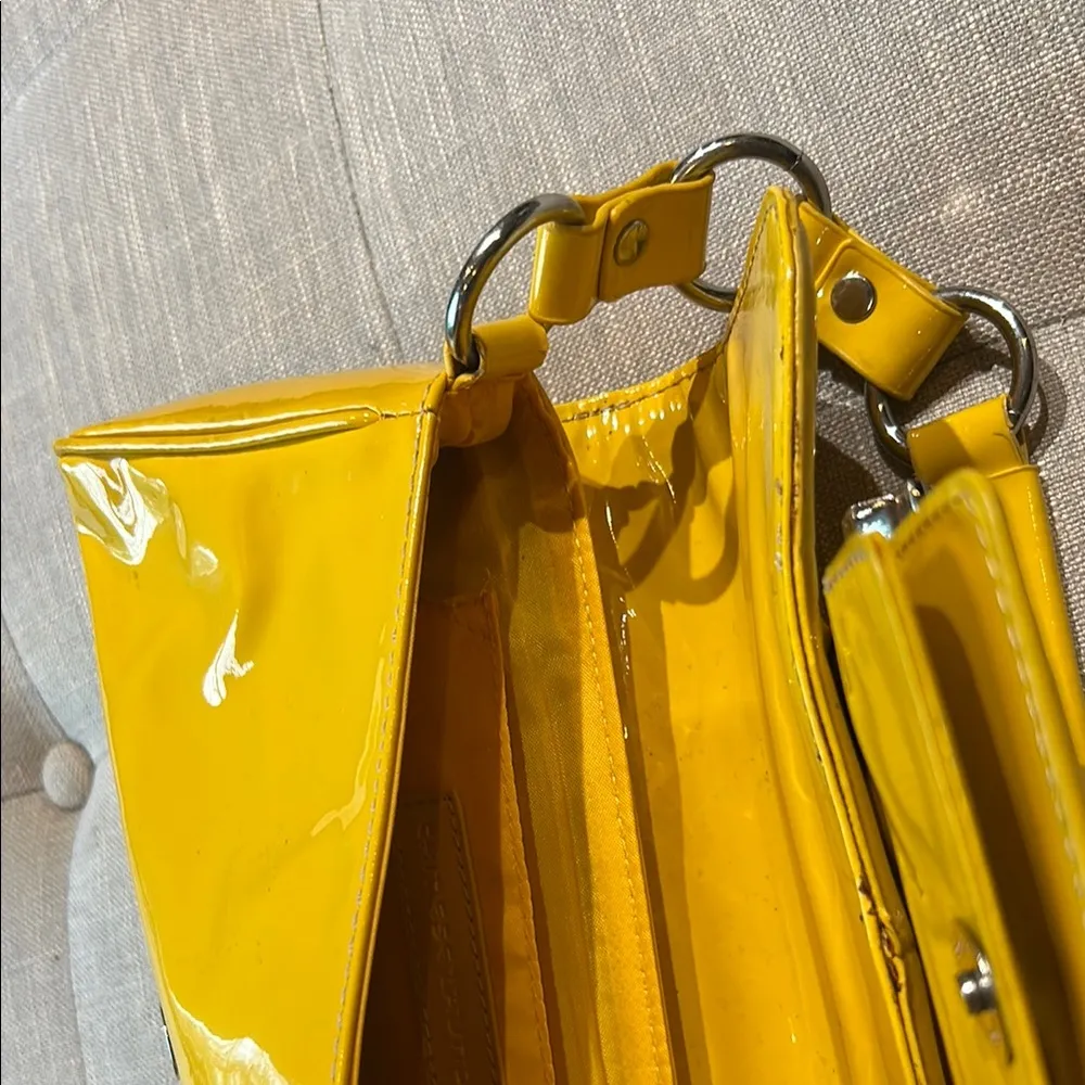 Chinese Laundry Yellow Patent Leather Shoulder Bag - Image 8