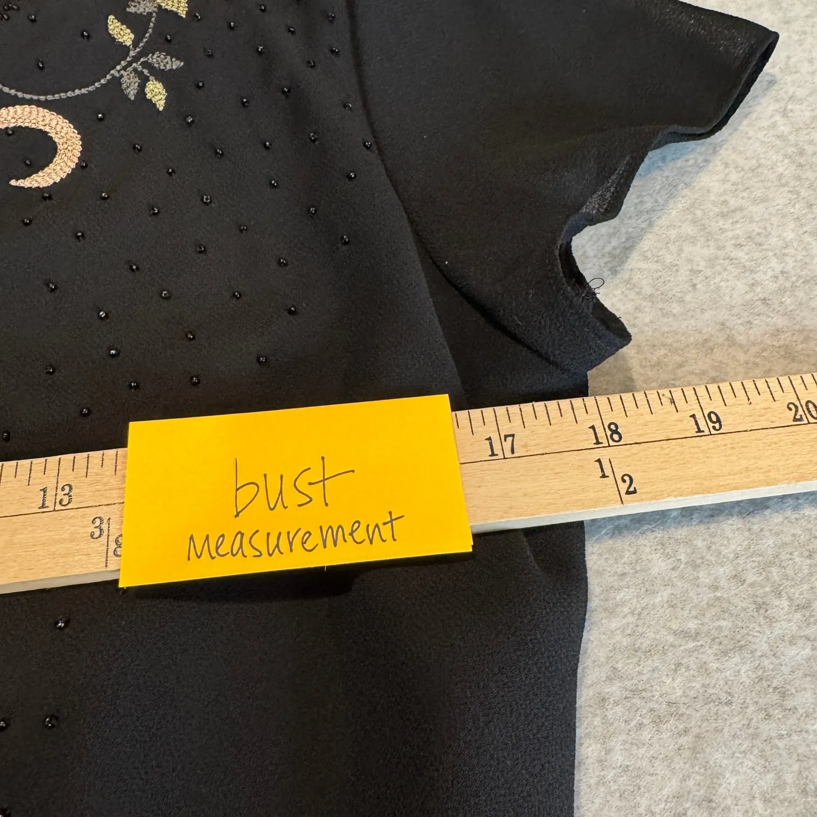 Vintage 90s Positive Attitude Dress Womens 12 Black Embroidered Beaded Romantic - Image 11